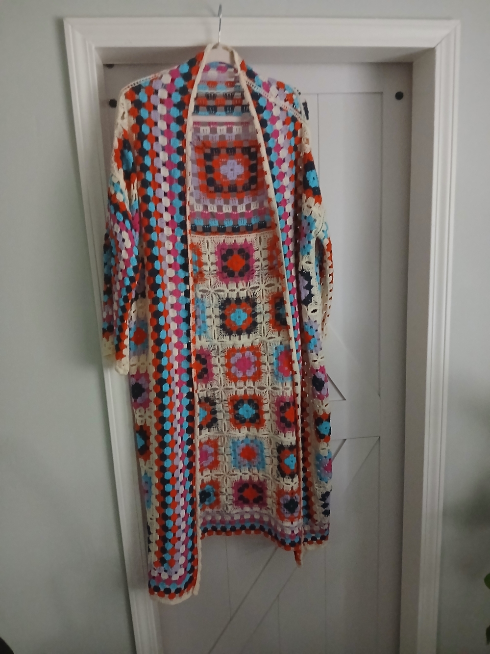 POL Multicolor Crochet Top with Cream Trim